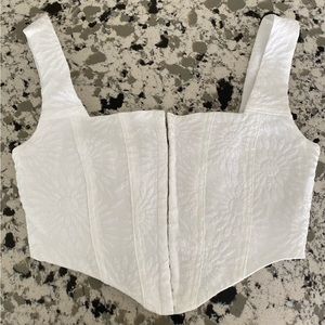 White Corset Crop Top